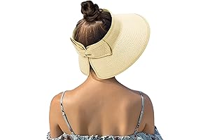 Packable Straw Sun Visor Hats for Women