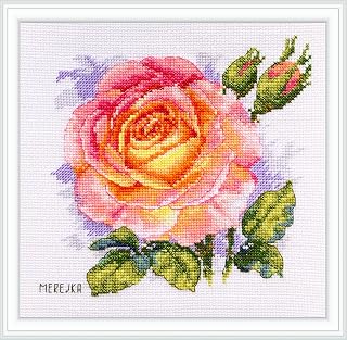 Merejka - Kit de punto de cruz, color rosa