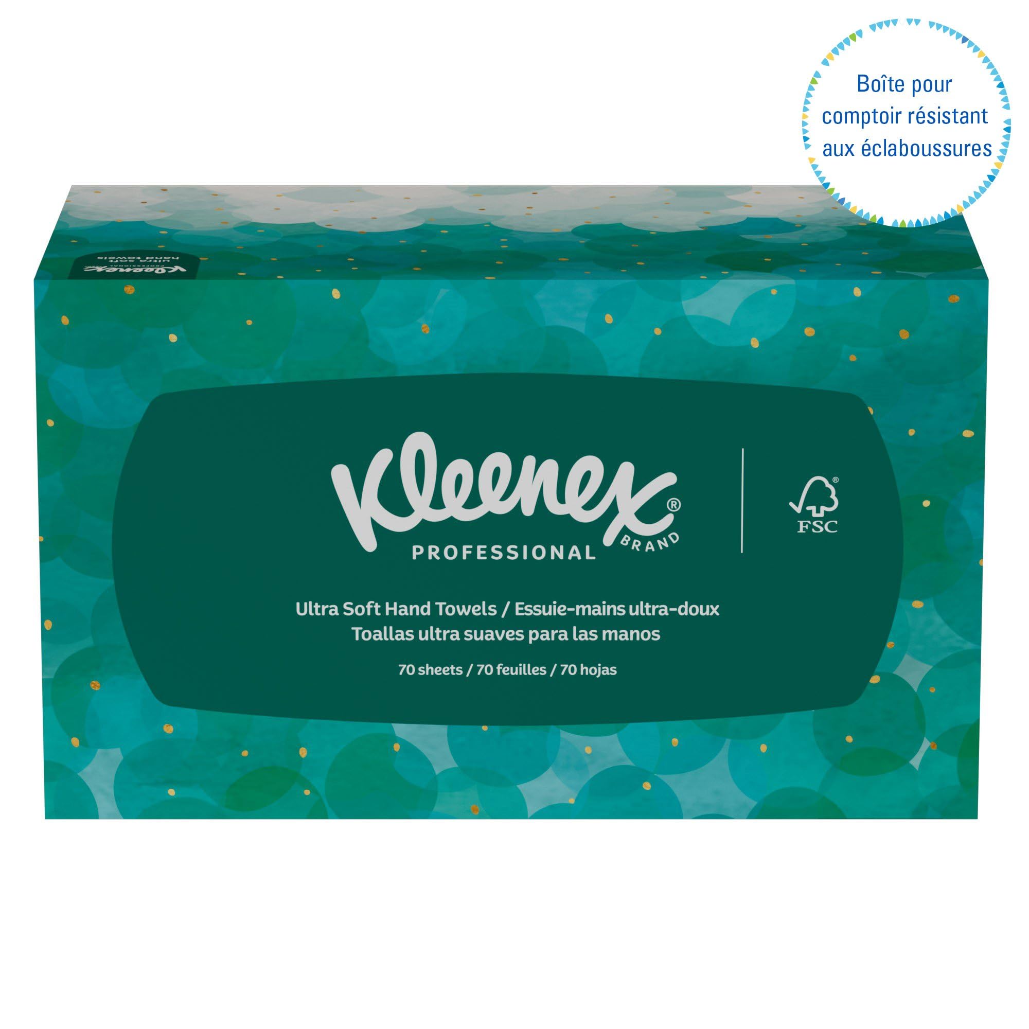 Kleenex Essuie-Mains Pop-Up Résistants et Absorbants, Hygiéniques, Compatibles avec le Distributeur Métal 9924, 18 Boîtes x 70 Feuilles (1 260 au Total), article 6088