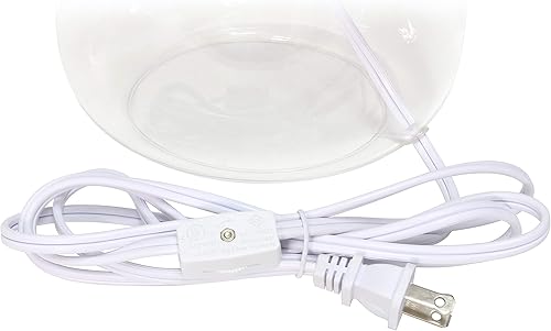 Miniatura 8 de Simple Designs LT2064-CLW Lámpara de mesa de vidrio transparente con pantalla de tela blanca