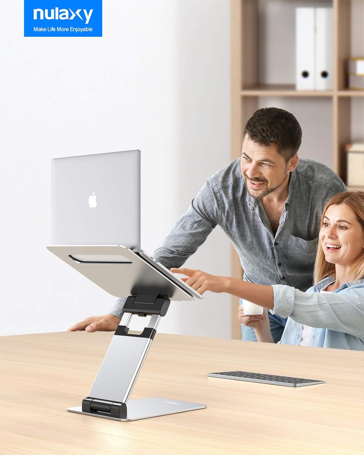 Nulaxy Laptop Stand, Ergonomic Sit to Stand Laptop Holder Convertor, Adjustable Height from 2.1" to 13.8", Supports up to 22lbs, Compatible with MacBook, All Laptops Tablets 11-17" - Silver : Electronics