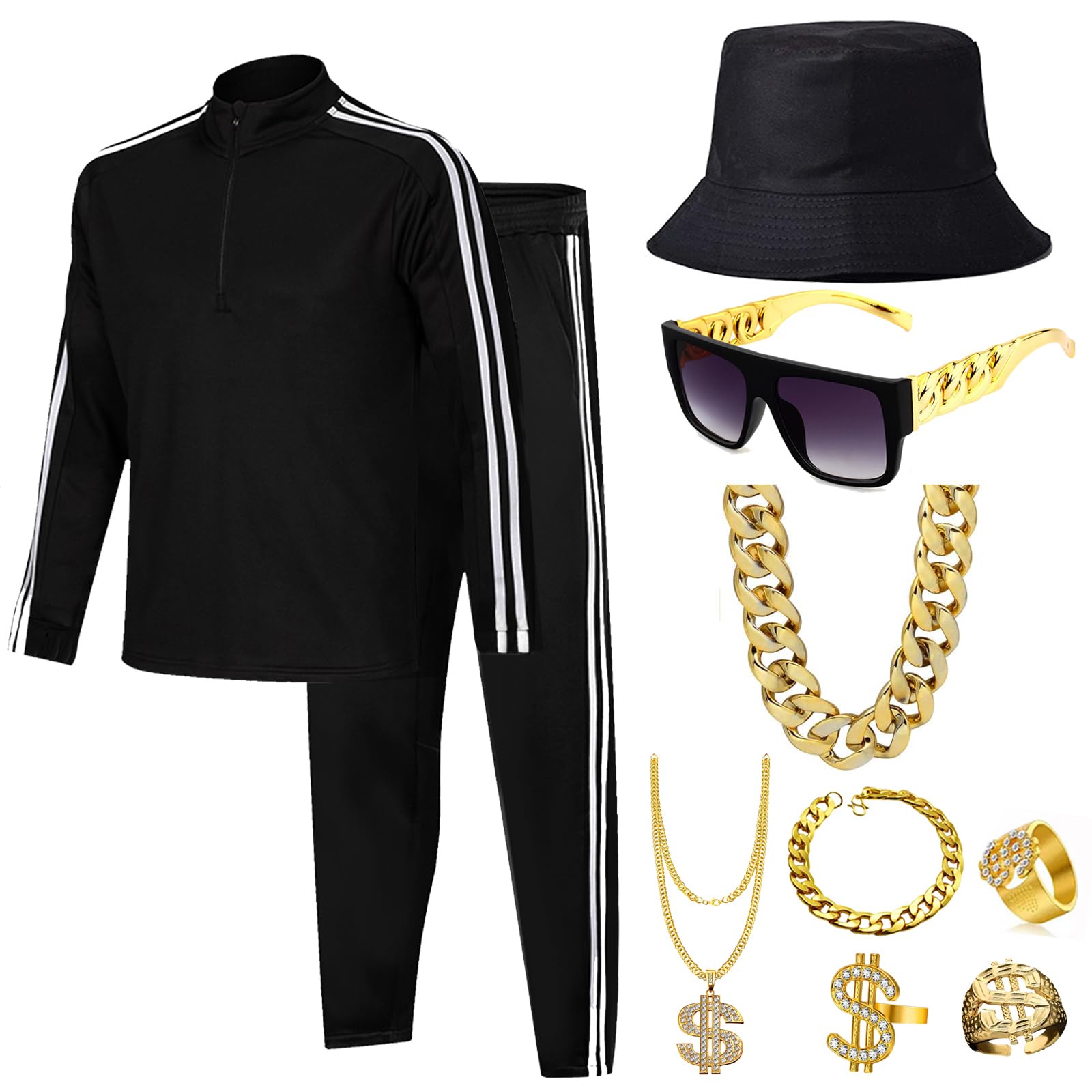 Men Tracksuit 2 Piece Outfits Sweatsuits Accessories Set Casual Full Zip Track Suits Jogg…