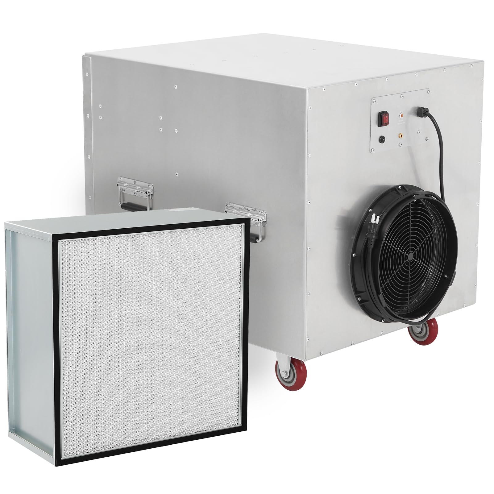 MOUNTO 2000CFM Air Scrubber Bundle Extra HEPA Filter Replacement High-Airflow Purifier Aluminum Housing 2-Speed Filter Reminder