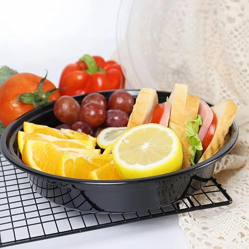 Miniatura 5 de HYMEEE Ensaladeras redondas de 48 onzas con tapas reutilizables para llevar grandes recipientes de preparación de comidas sin BPA para congelar,