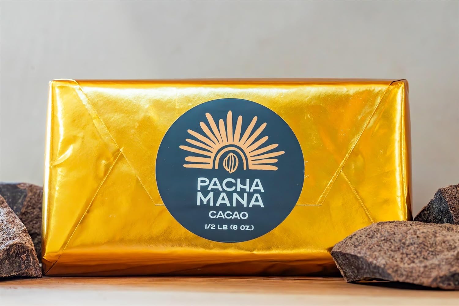 Pacha Mana Peruvian Ceremonial Cacao Paste – 100% Pure Heirloom Chuncho Cacao | Stone-Ground, Ethically Sourced Drinking Chocolate (8 oz. Bar)