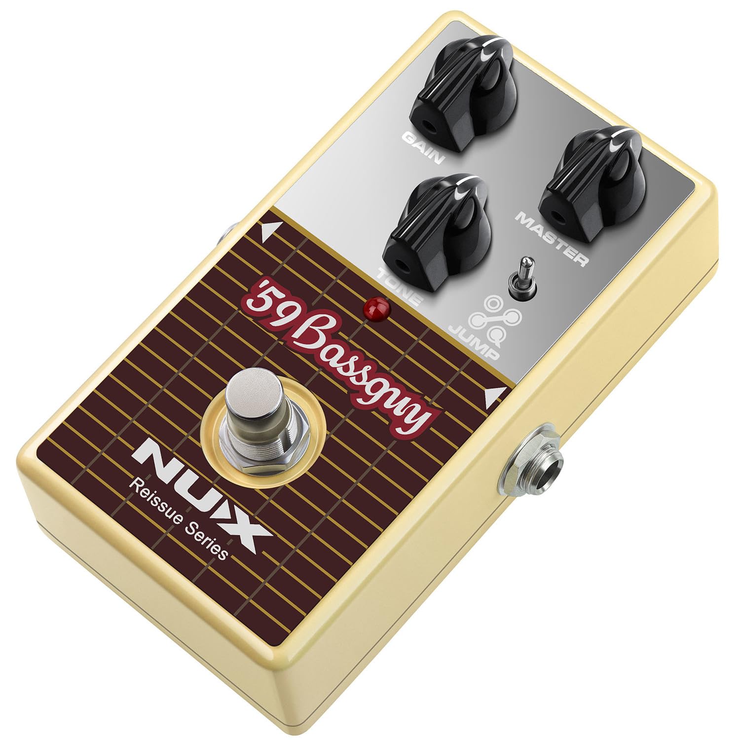 NUX | 59 Bassguy Overdrive Pédale d'overdrive | Pédale d'overdrive de guitare avec son d'ampli à tube en tweed vintage | Tonalité, boost et distorsion authentiques de 1959 | Pédale d'effets de guitare