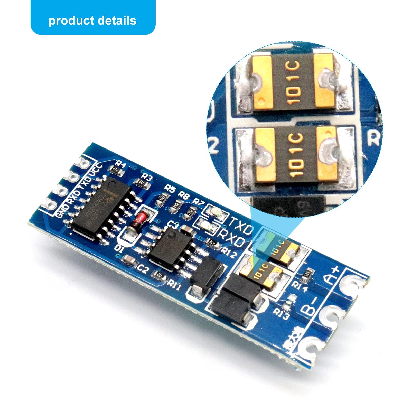 ARCELI 5 pezzi TTL a 485 a livello UART seriale Hardware reciproco Controllo di flusso automatico Convertitore da UART a 485 a TTL