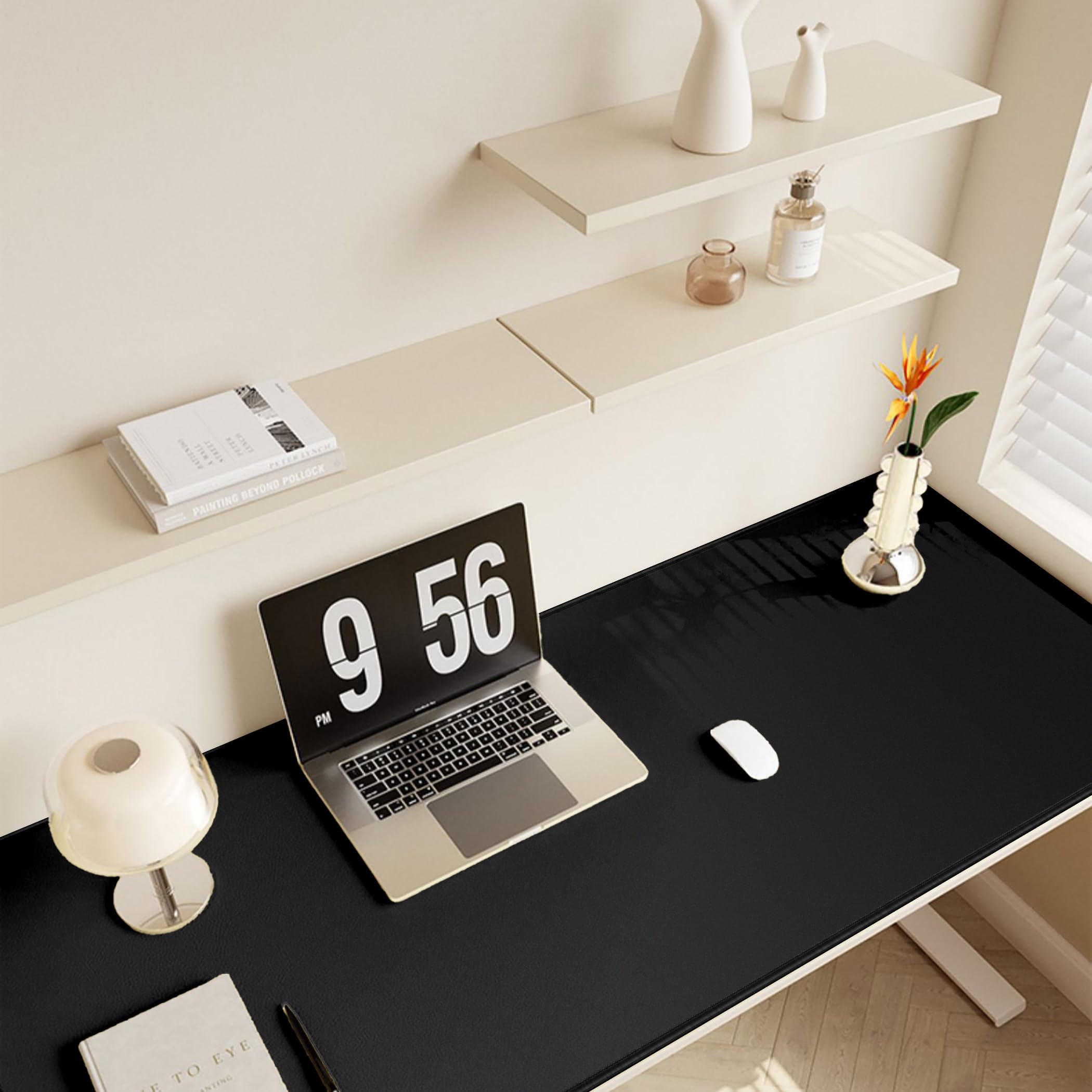 LL-COEUR Schwarz Verlängert Gaming Mausmatte 140x60x0,3cm, Groß Schreibtischunterlage Mäusepad Verbessert Präzision und Geschwindigkeit (1400x600x3mm)