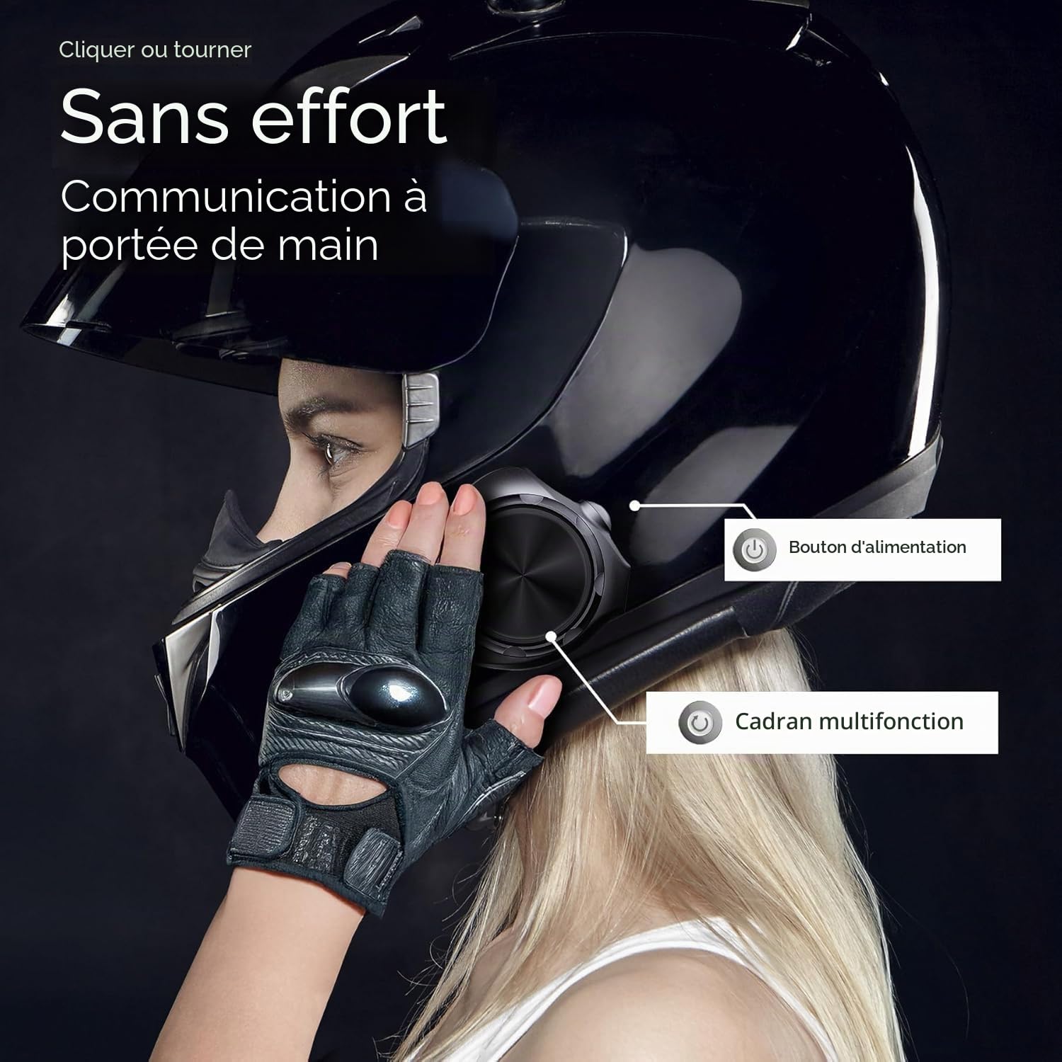 Kit Bluetooth Casque Moto Y3, Intercom Moto pour 2 Personnes avec Étanchéité IP67 et Haut-Parleurs Hi-FI, Idéal pour ATV/Motoneige (2 Pièces)