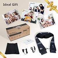 Vista 7 de Neck Massager with Heat - Back and Neck Massager for Pain Relief Deep Tissue Shiatsu Kneading Massage Pillow, Neck and Shoulder Massager, Gifts for