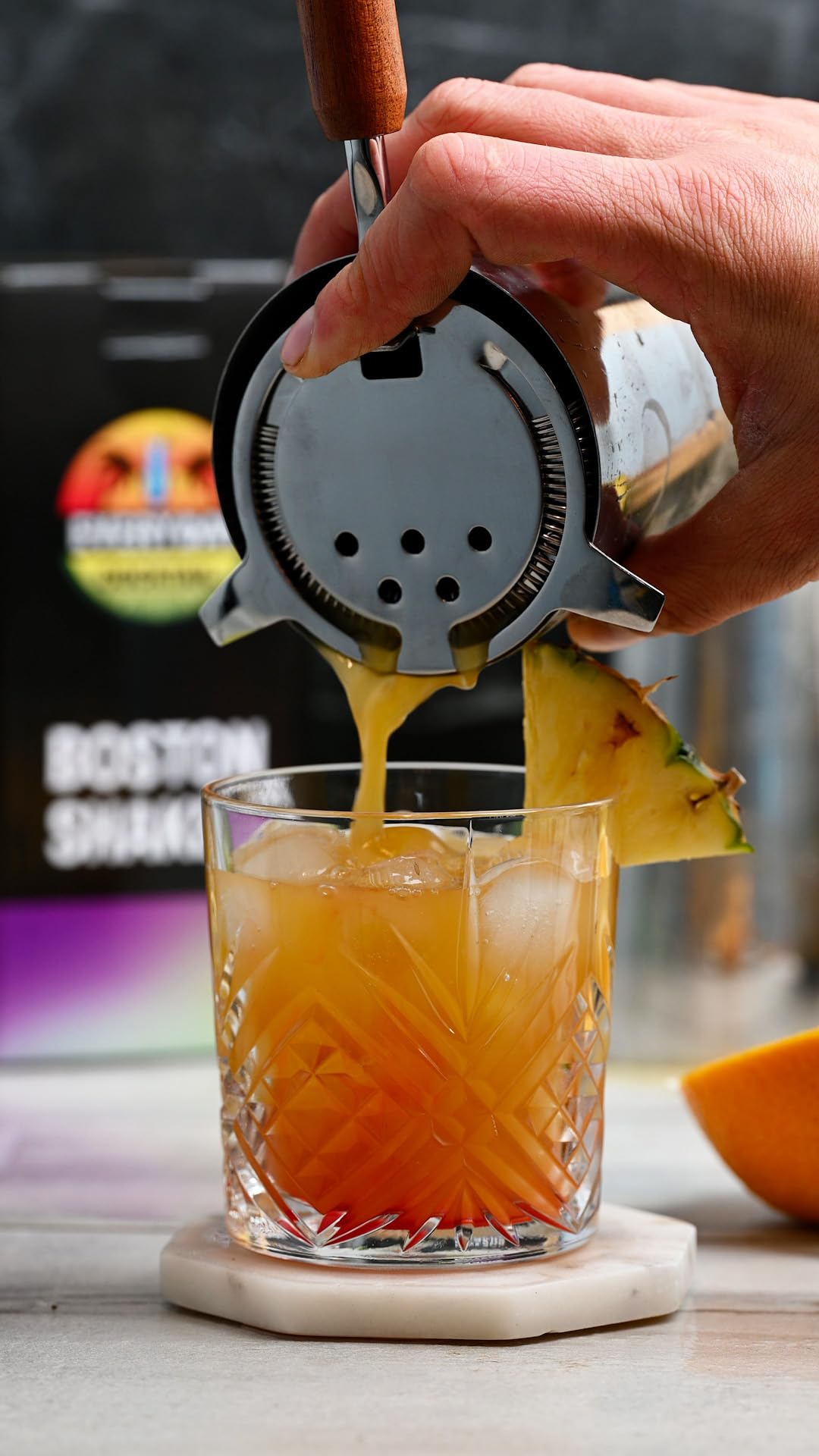 Juego de cocteleras Boston de alta calidad profesional de 18 onzas, juego de cocteleras con peso para camareros, coctelera profesional hecha de acero inoxidable de alta calidad, coctelera de Martini 7