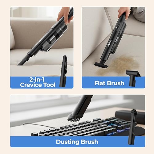 Miniatura 5 de Apical Life Aspiradora de mano inalámbrica, succión fuerte de 13000 Pa, diseño ligero y portátil 3 en 1, recargable con base de carga, ideal para