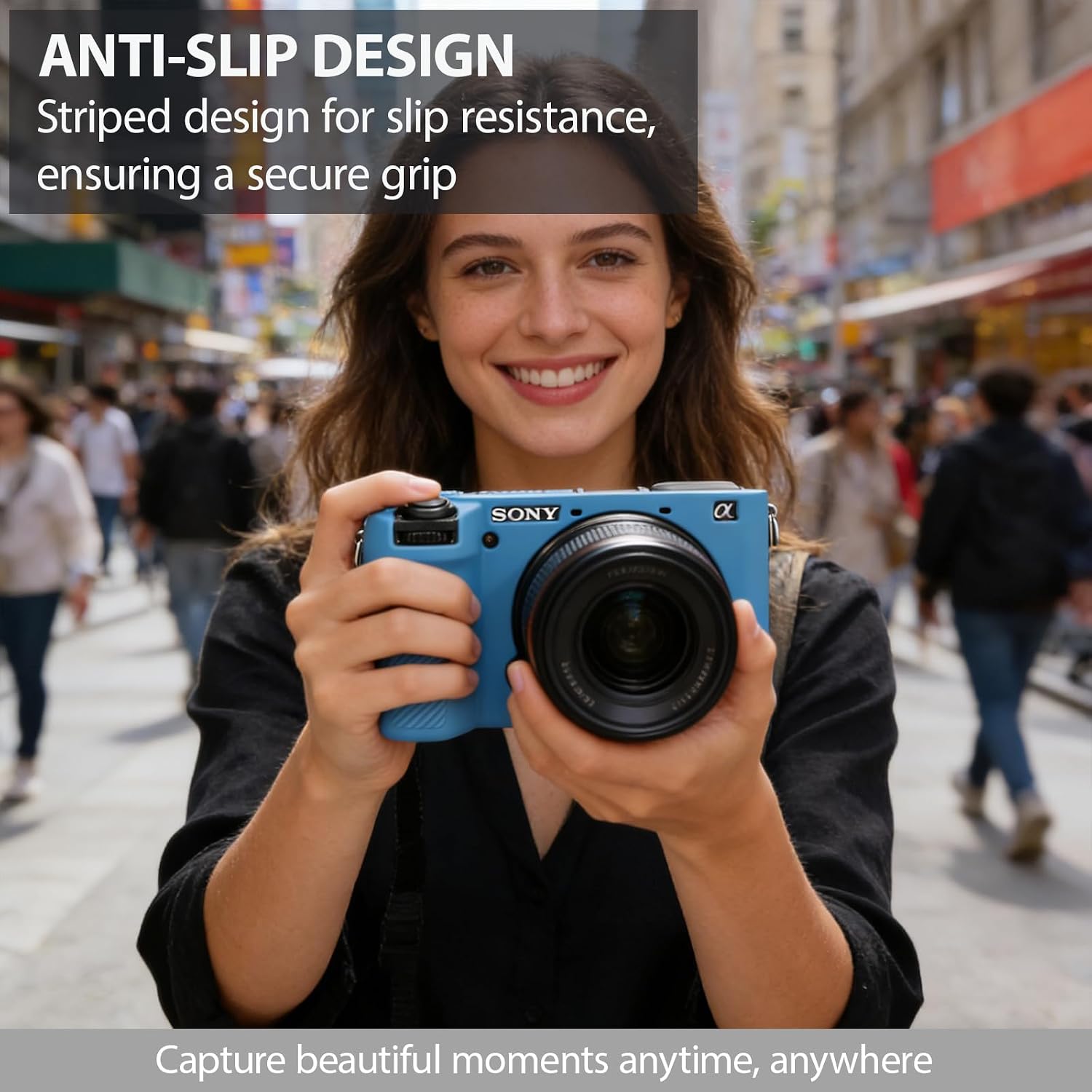 Case for Sony A6700 Camera Accessories, A6700 Soft Silicone Protective Case with Screen Protector, Slim Fit Sleeve, Lightweight, Anti-Scratch for Sony Alpha 6700 Cover (Blue) image 2