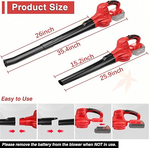 Miniatura 8 de Soplador de hojas inalámbrico para batería Milwaukee M18 de 18 V, soplador de hojas eléctrico de mano alimentado por batería, soplador de aire