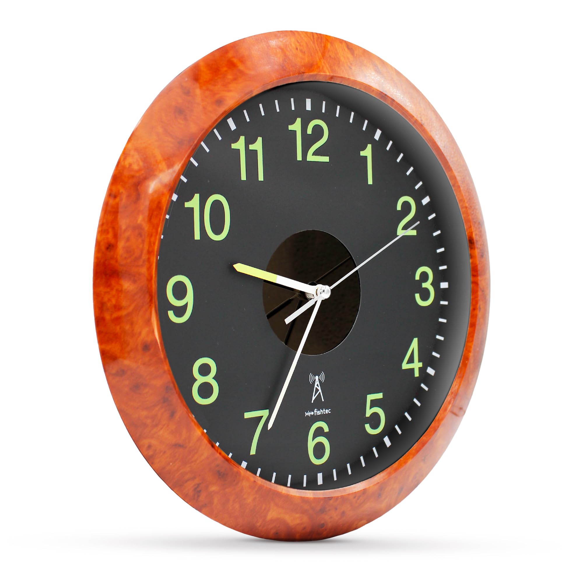 Horloge murale solaire automatique et radio-pilotée Fishtec de 30cm