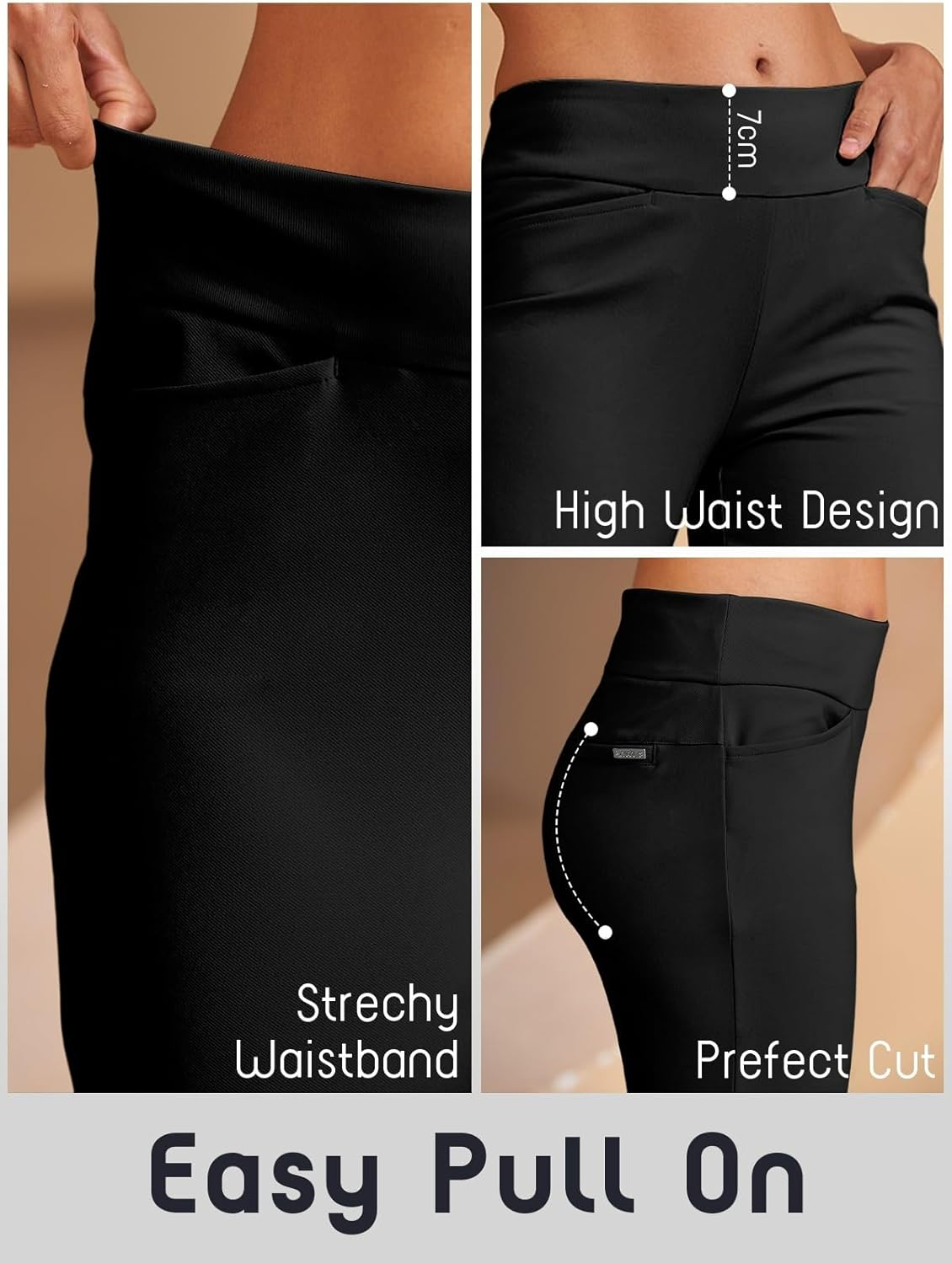 Womens Golf Pants Stretch Capri Pants for Women UPF 50+ Workout Sweatpant with Pockets for Casual Travel Athletic Work - Image 7