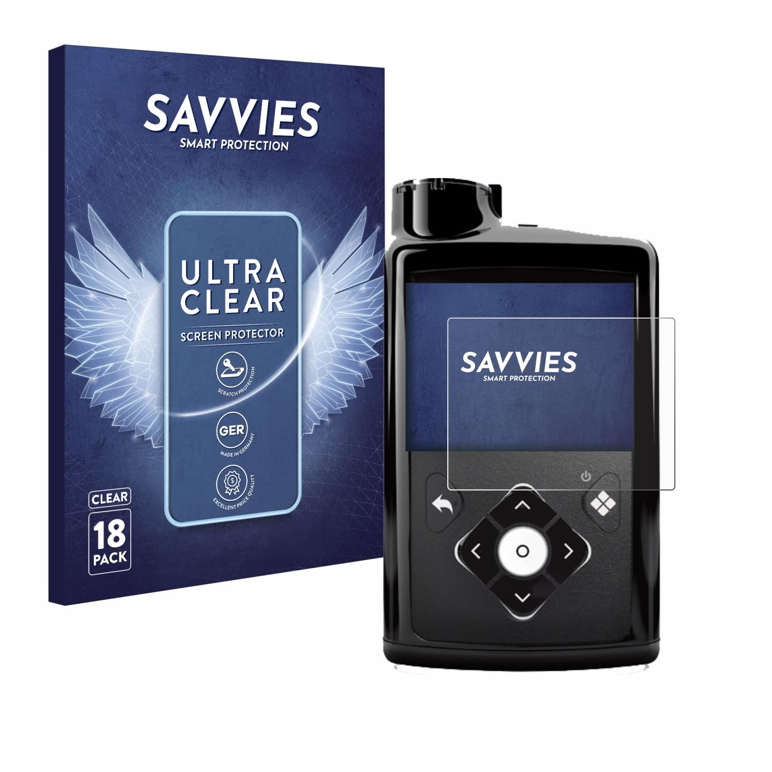 Savvies 18 Pack Screen Protector compatible with Medtronic Minimed 780G Protection Film Clear