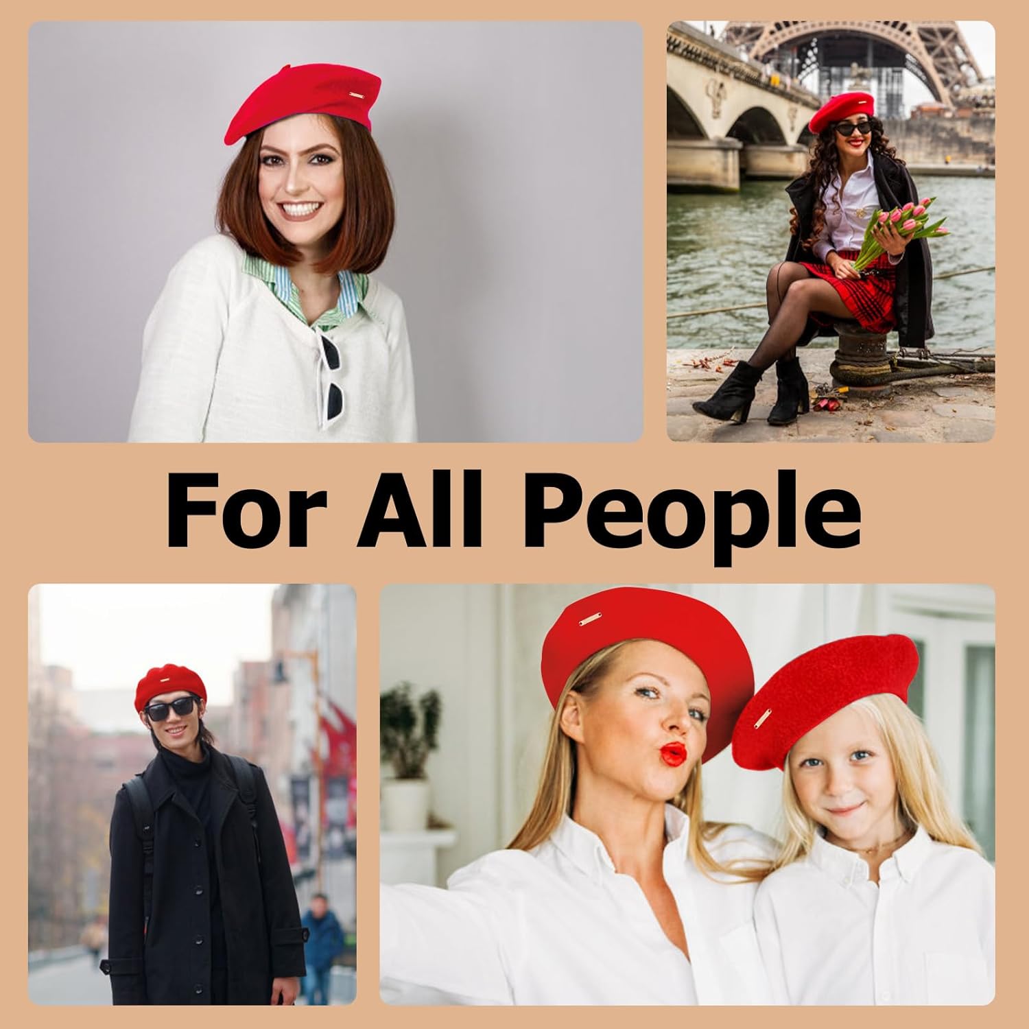 Satin Lining Classic Wool Beret Hats for Women Man Painter hat French Beret for Man Woman Warm Winte. - Image 4