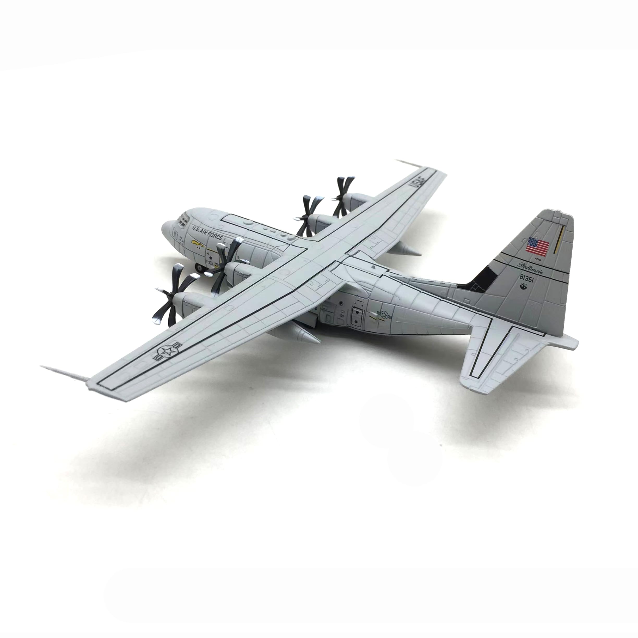 Enatuhter 1/200 US Air Force C-130J Model Super Hercules Transport Aircraft Model Fighter Jet Model Plane Diecast Military Airplanes Model for Adults - Image 3