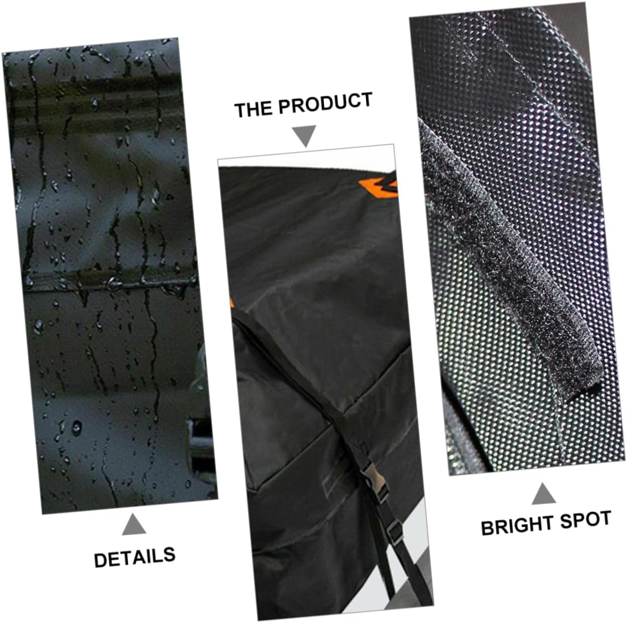 PRETYZOOM 1pc Waterproof Luggage Bag Roof Pouch Storage Rooftop Black 420d Oxford Cloth