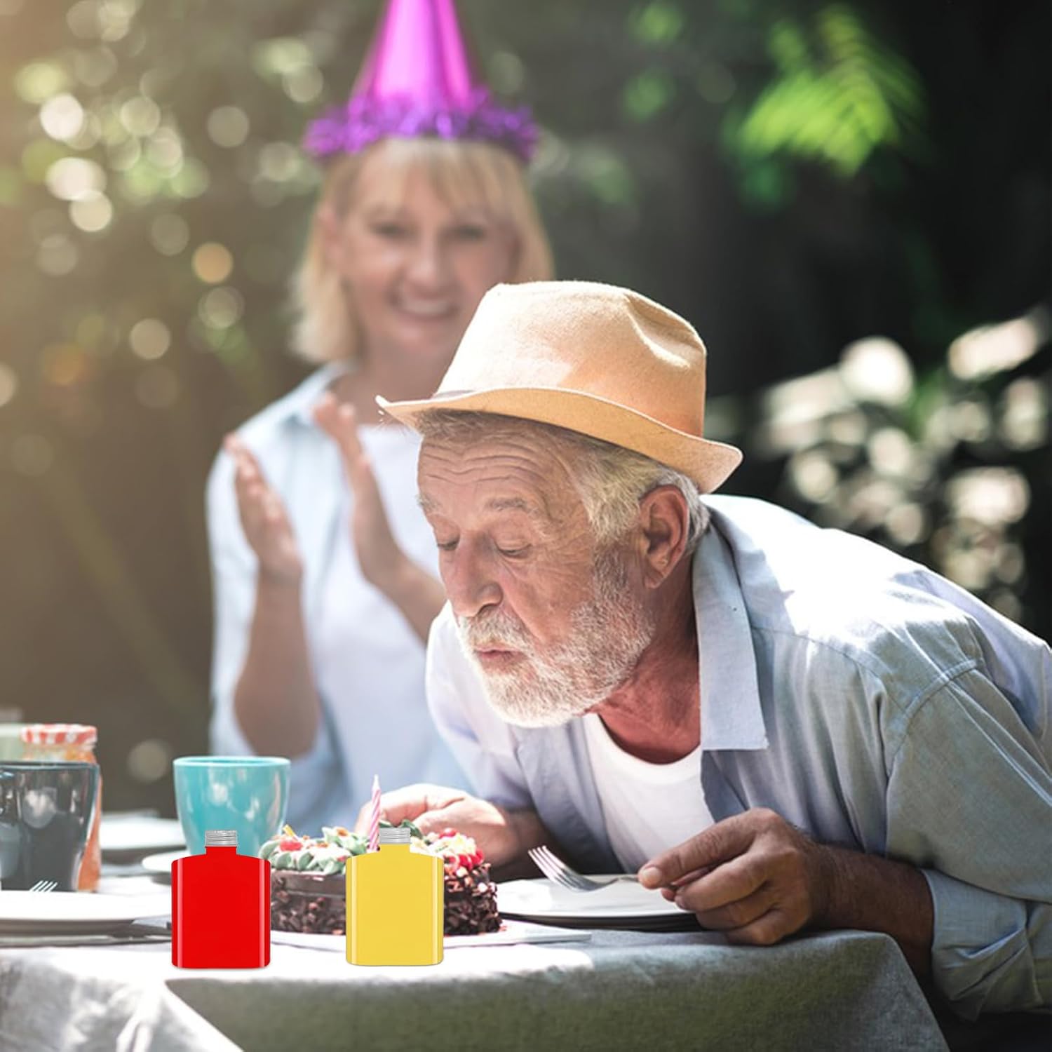 50 Pack Plastic Bottles with Aluminum Caps, 8 oz Plastic Flask for Liquor, Reusable Flat Juice Bottles Beverage Container for Drinks, Milk, Tea, Alcohol, Liquor - Image 5