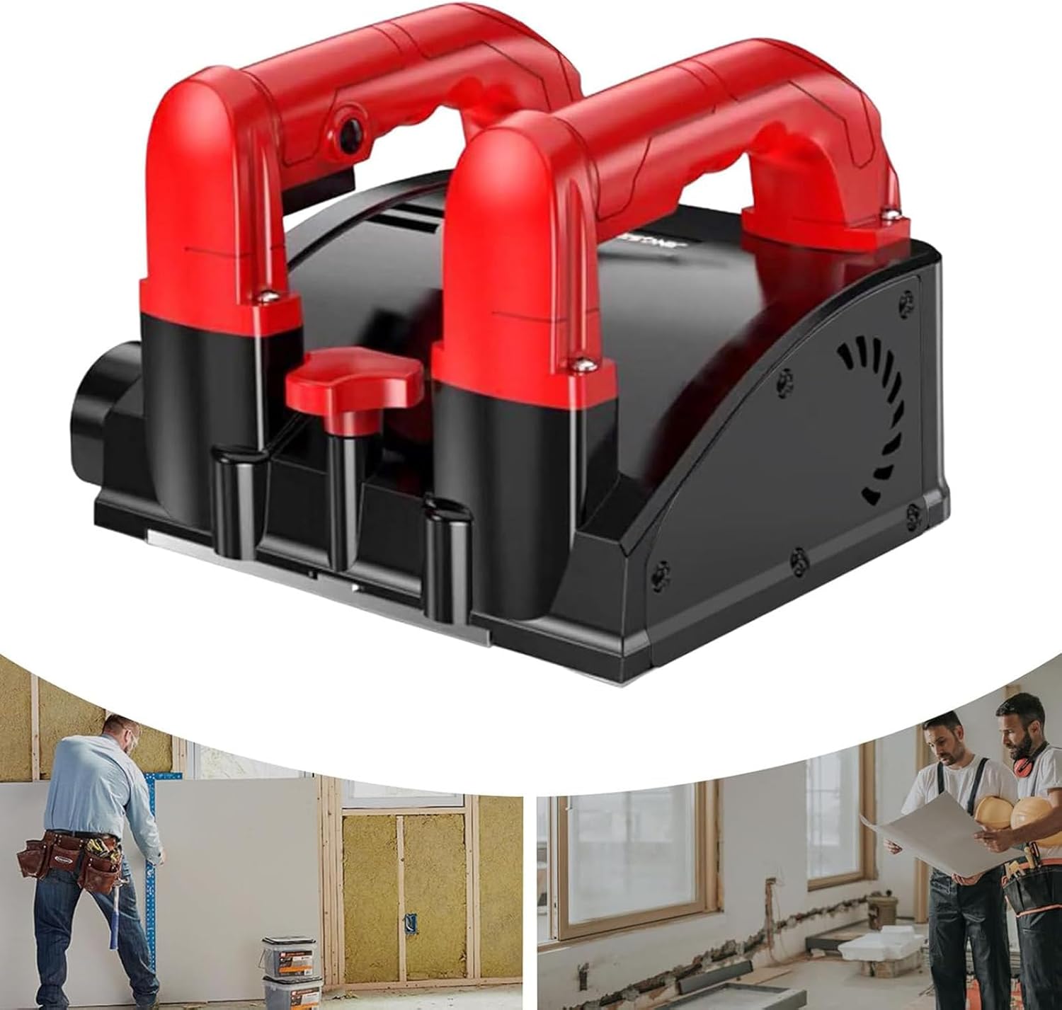 Electric Handheld Wall Planer, Dust-Free Concrete Scraper for Paint Putty Removal, No Dead Corner, Gray Power Tool for Wall Renovation and Cement Stripping