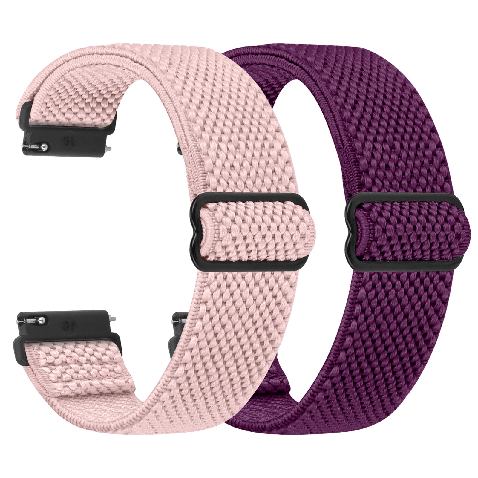 TumCez Regolabile Elastico Sgancio Rapido Cinturino Orologio in Nylon,18mm 19mm 20mm 22mm 24mm Cinturino per Samsung/Garmin/Fossil/Amazfit/Huawei Orologio per Uomo Donna