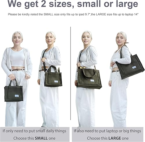 Miniatura 4 de UERRUAM Bolso de mano para mujer, bolsa de pana de trabajo, bolso cruzado para mujer, bolsas de viaje, bolsos de mano para uso diario