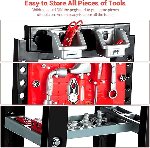 Miniatura 4 de Herramientas básicas 91 unids herramientas de reparación Juego de juguetes. Hogar, escuela, kit de herramientas pequeñas