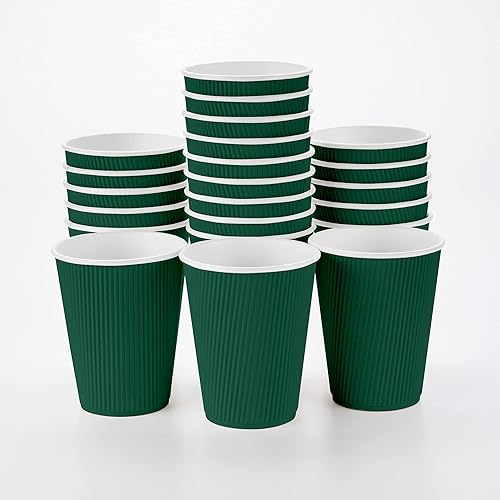 Vista 89 de Vasos de café de papel aislado de pared corrugada, 8 oz, Anaranjado