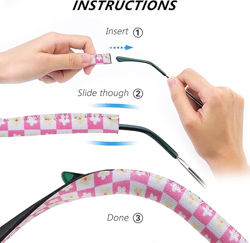 Miniatura 5 de YR Correas de gafas de sol con patrón floral, material de neopreno suave y duradero, retenedores flotantes para gafas, 3 paquetes.