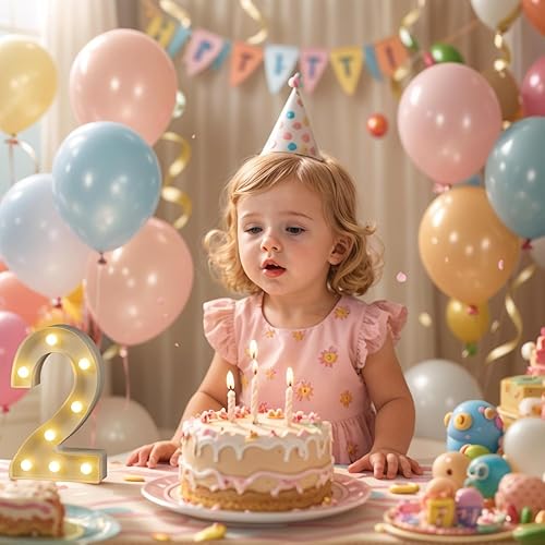 Miniatura 11 de Foaky Número de luz LED decorativo, letrero de número iluminado para luz nocturna, boda, fiesta de cumpleaños, Navidad, hogar, bar, número