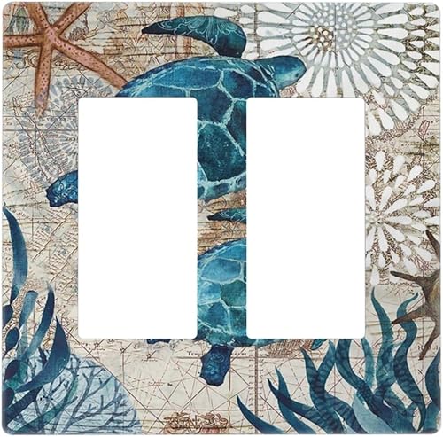 Miniatura 330 de Placa de pared dúplex de receptáculo de dispositivo de 1 gang de madera envejecida blanca gris con veta de tablón, cubierta de enchufe eléctrico de