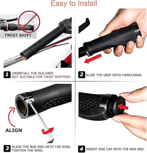 Miniatura 4 de Zitokin MTB Grips Ergonomía Long Ride Mountain Bike Grips 132MM Bicicleta Manillar