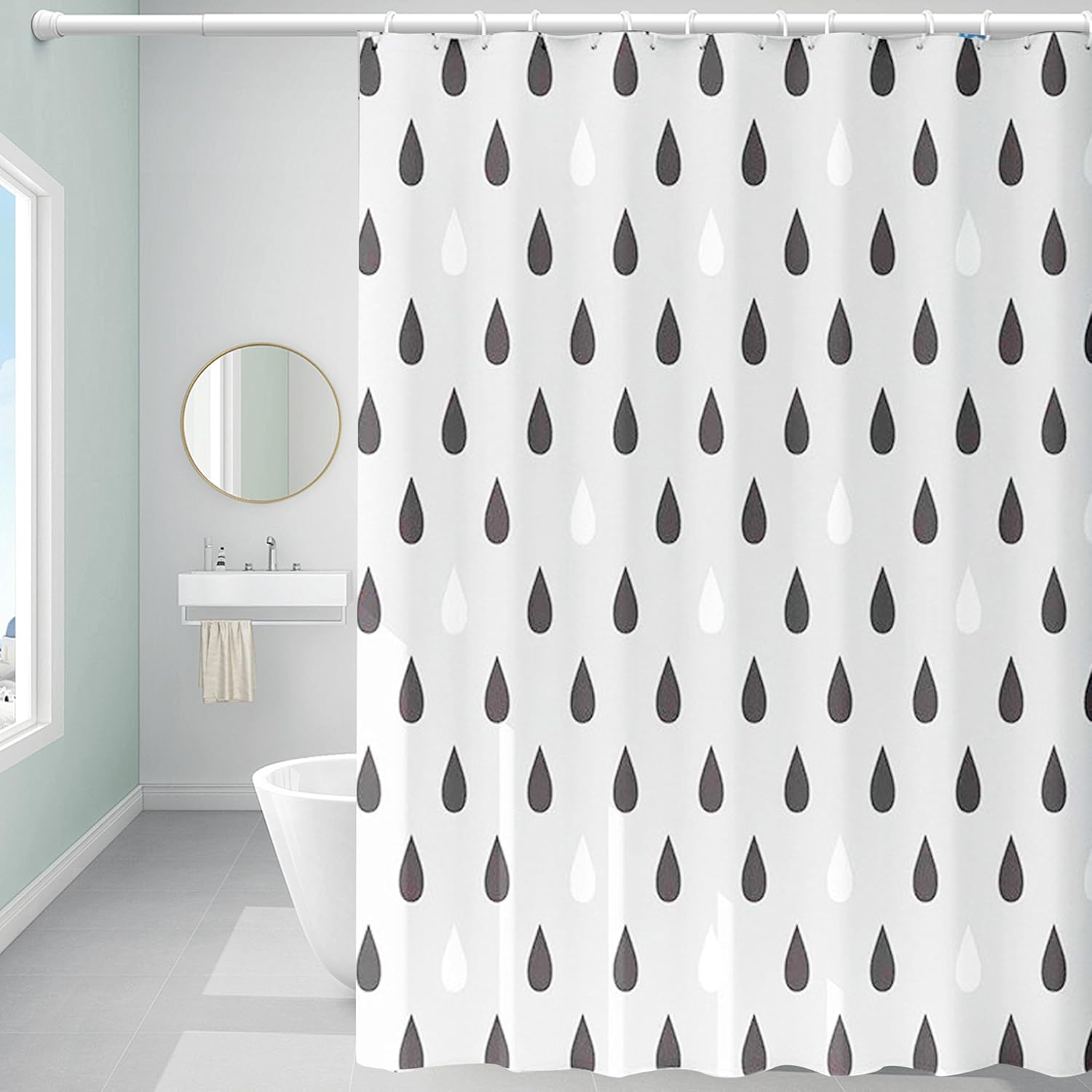 Forro de cortina de ducha de plástico, forro de ducha de EVA 6G de alta calidad, cortinas de ducha para baño con 3 pesos magnéticos y ojales