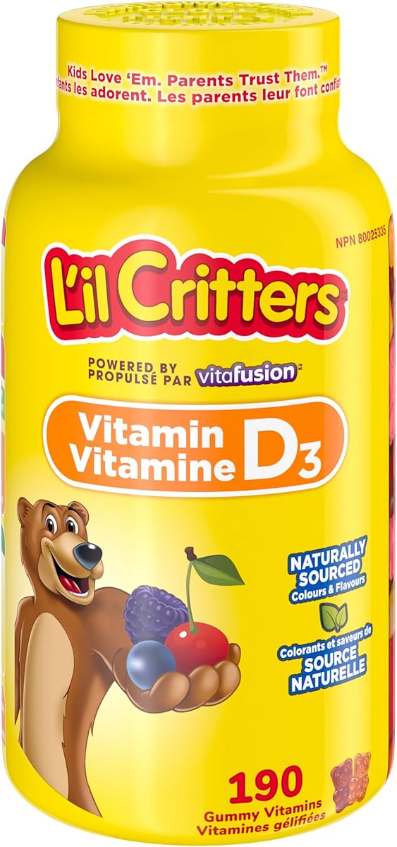 Lil Critters L'il Critters Children's Vitamin D3 Gummies - 800 IU Vitamin D3 Daily Dose, Helps Support Bone Health, Naturally Sourced Flavors, 3-Month Supply - 190 Count