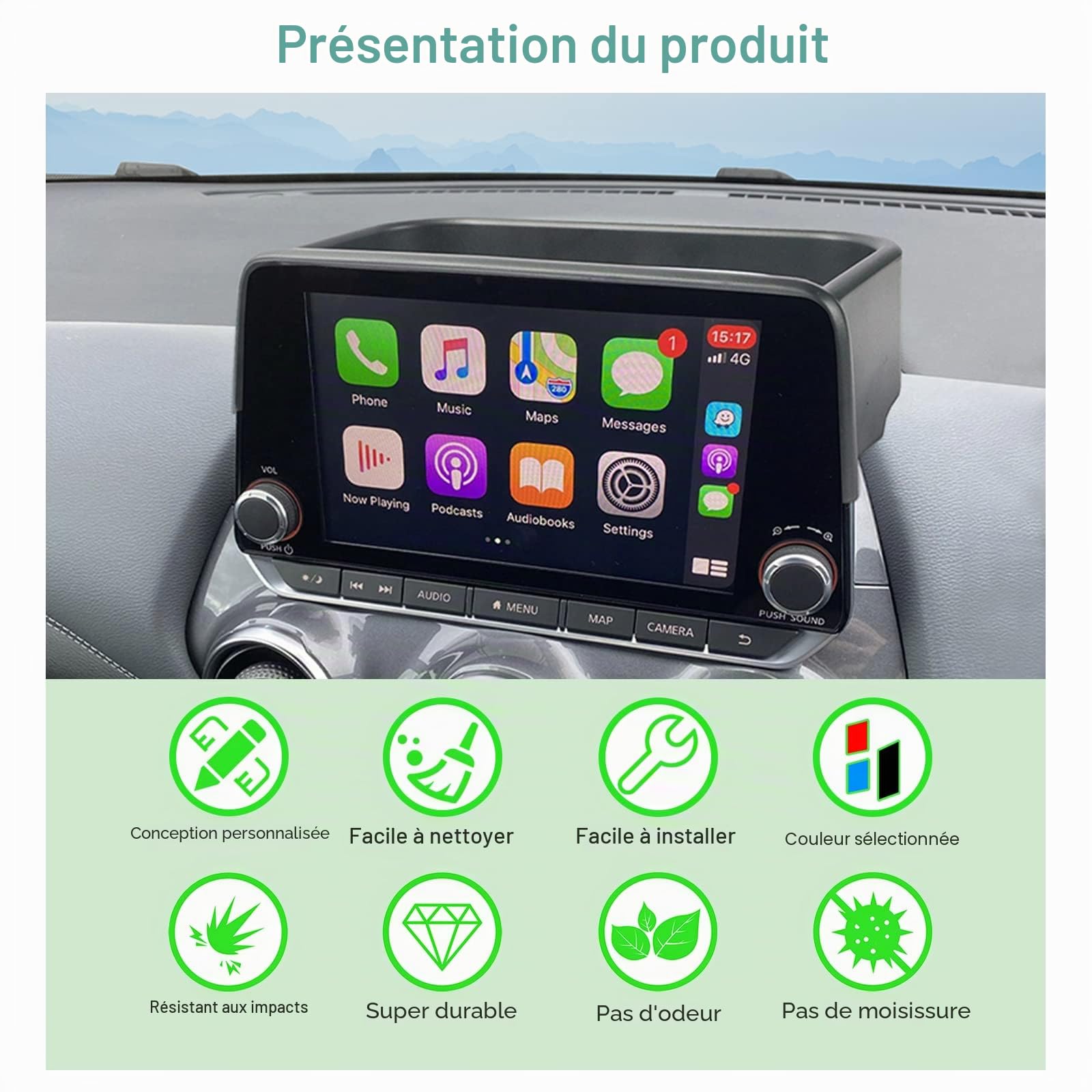 GAFAT Compatible avec Nissan Juke F16 2020-2022 2023 Boîte de Rangement, Juke 2023 Organiseur derrière l'Écran pour Juke F16 8" Infotainment System, Juke F16 Accessoires [Pas pour 2024-12,3"]