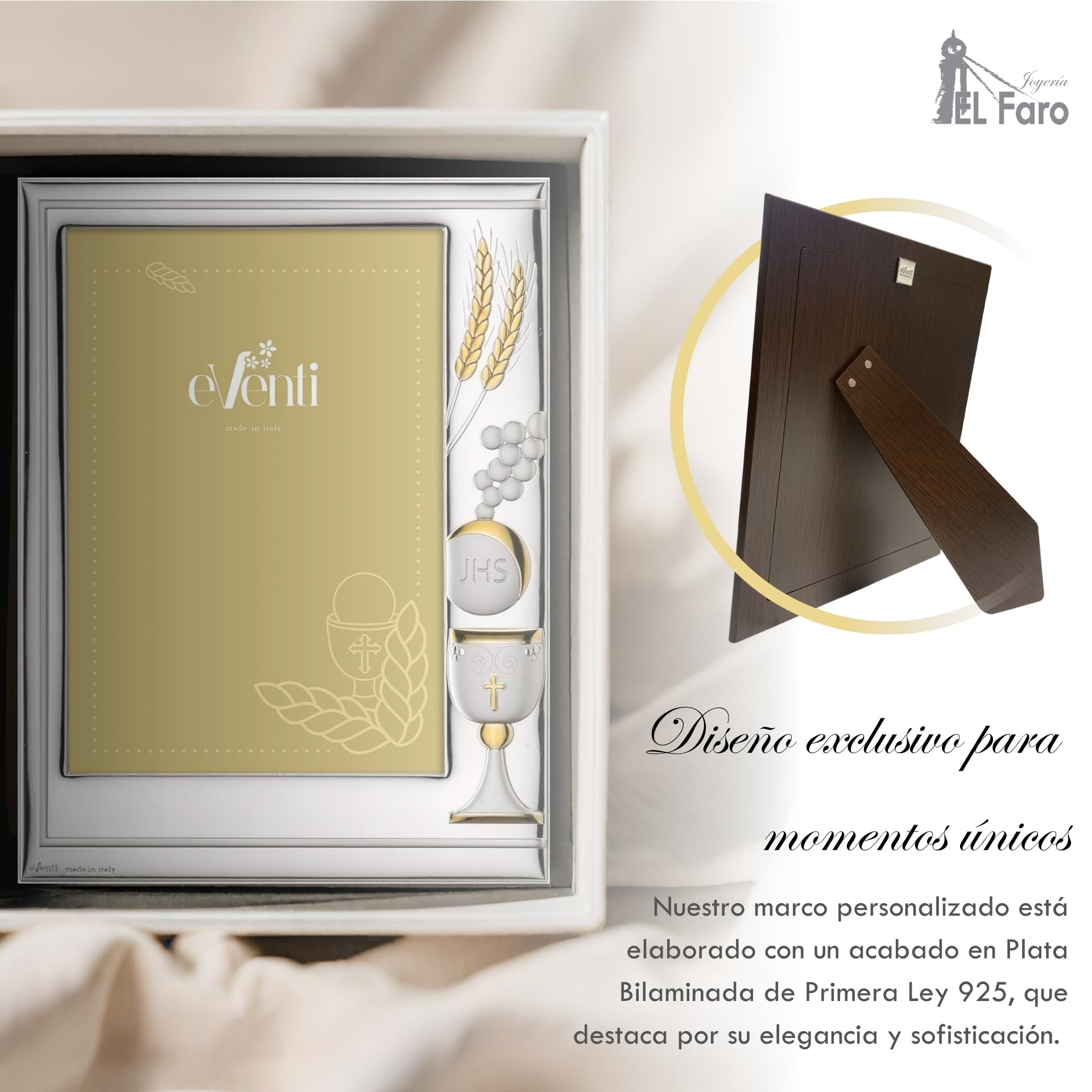 El Faro JOYERIA Marco Fotos Personalizado 9x13 comunión | Estuche premium incluido