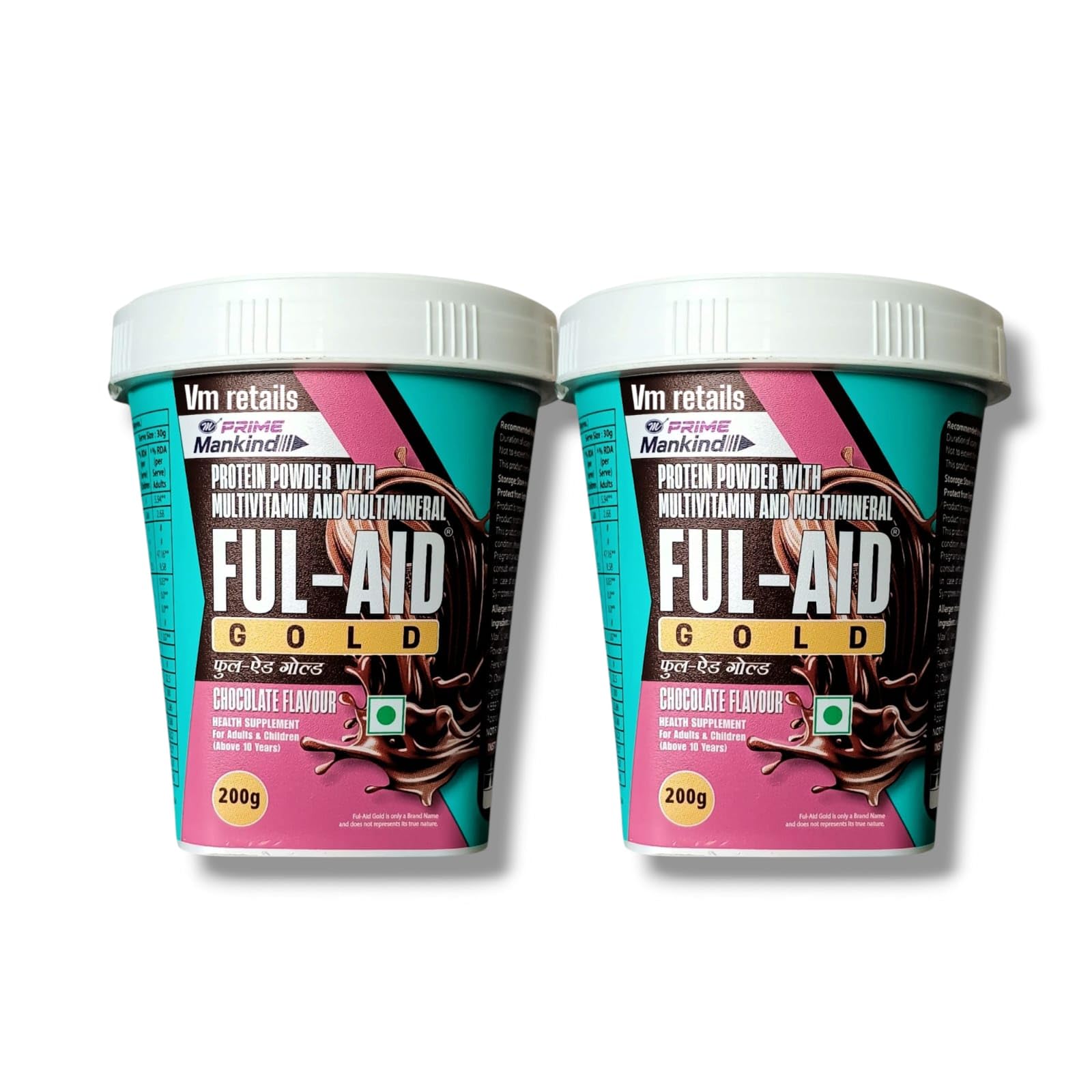 Ful-Aid Gold Protein Powder with Multivitamin and Multimineral, Chocolate Flavour, 200g (Pack of 2)-image-35