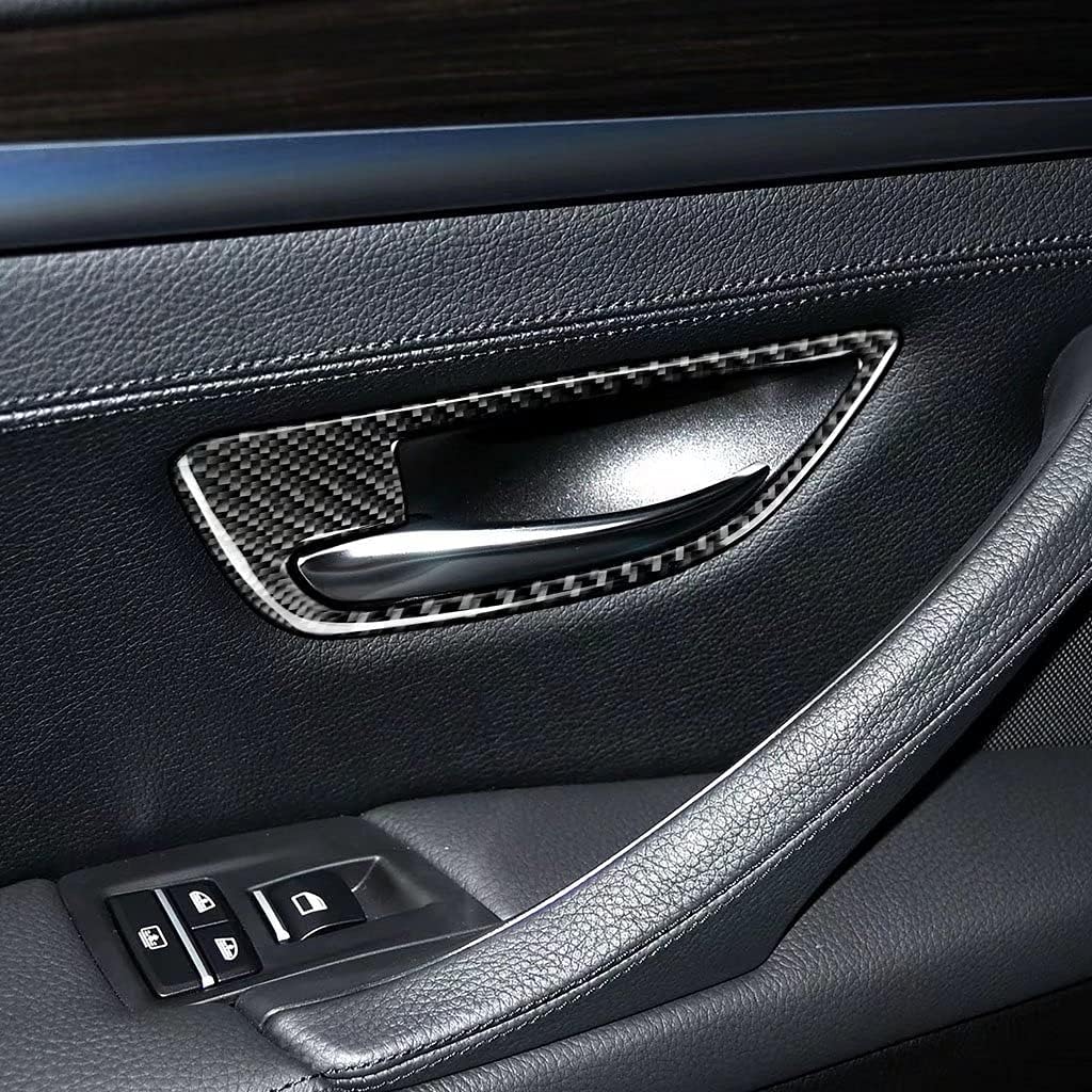 Car interior door carbon fiber handle frame trim For BMW 5 Series F10 2011-2017(Style B)