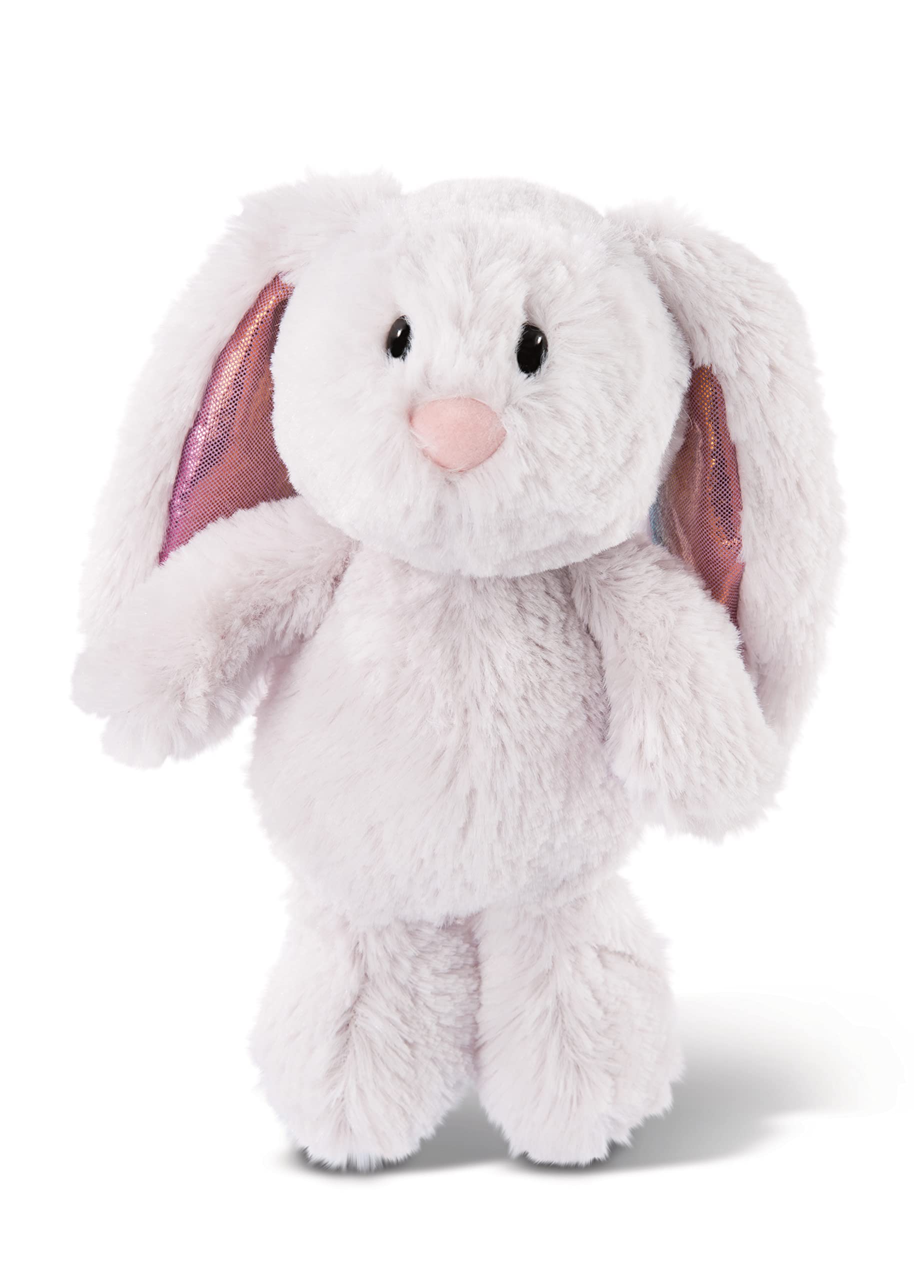 Kuscheltier Hase hellgrau mit Glitzerohren 20cm
