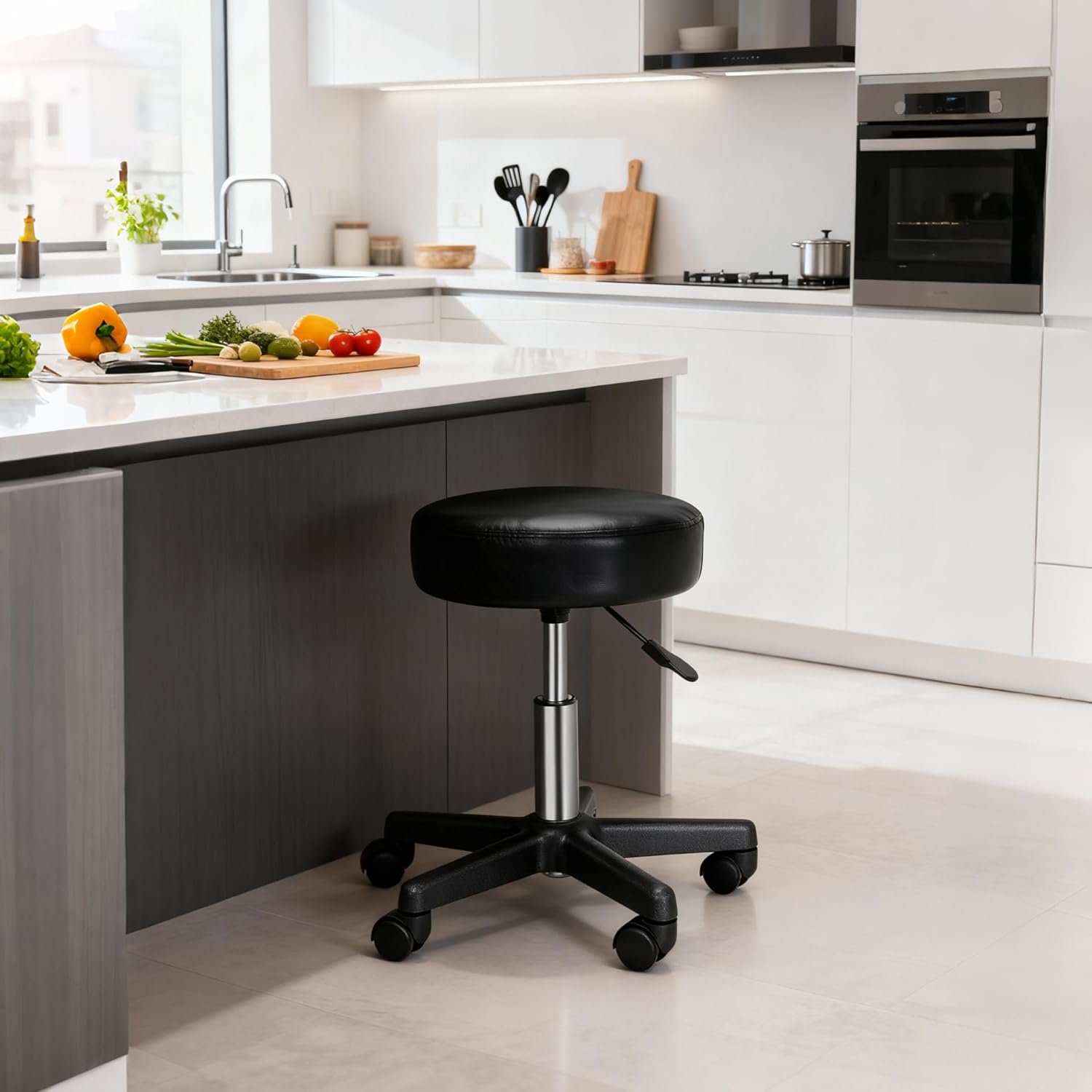 ZENY Adjustable Swivel Stool Chair Hydraulic Rolling Stool for Beauty Salon Massage Spa Medical Tattoo Drafting, Black