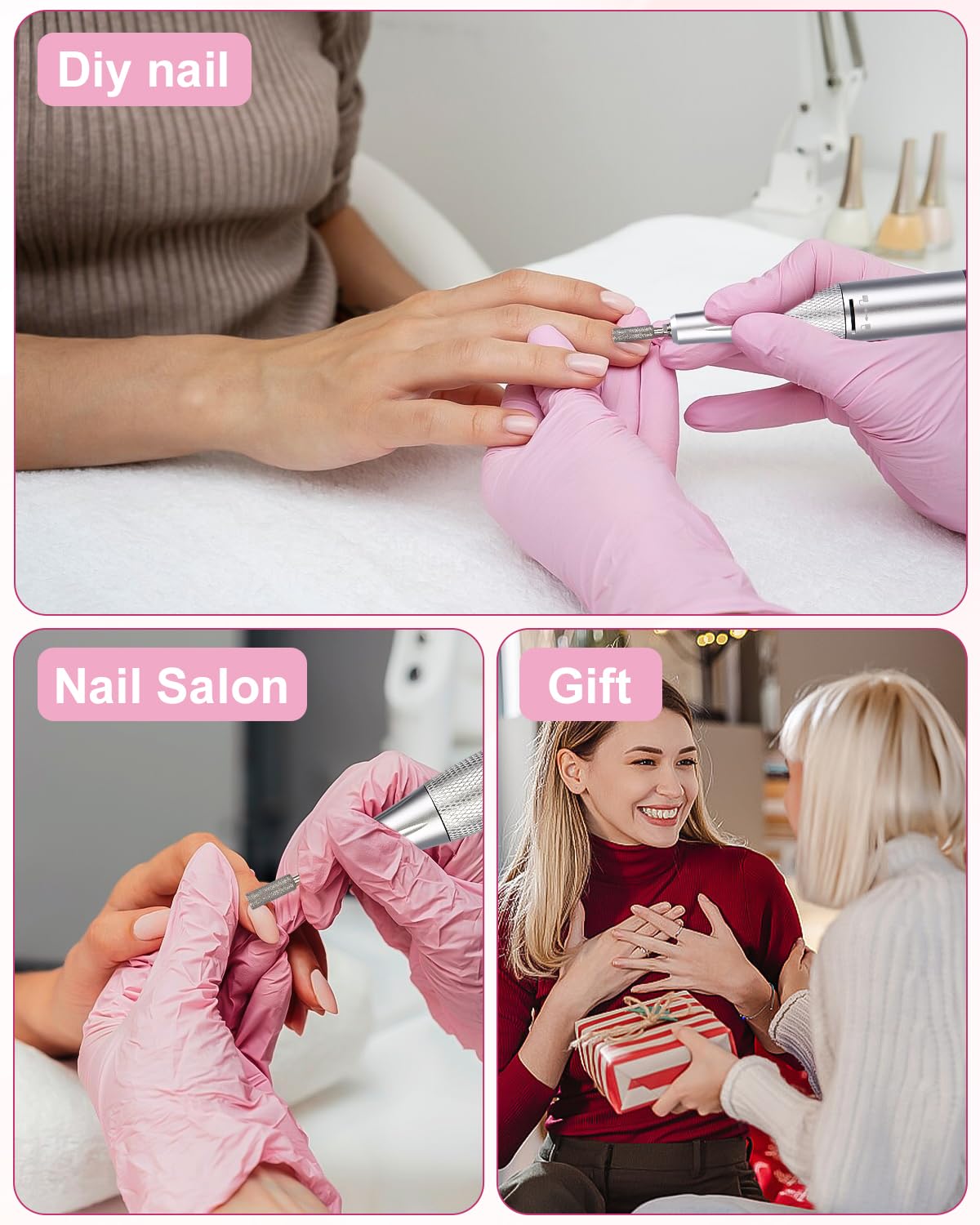 Ponceuse pour Ongles, 45000Rpm Lime a Ongle Electrique, Ponceuse Manucure, Ponceuse Ongle Semi Permanent, Ponceuse Ongle Portable pour Polissage, Enlèvement des CallositéS, Pedicure