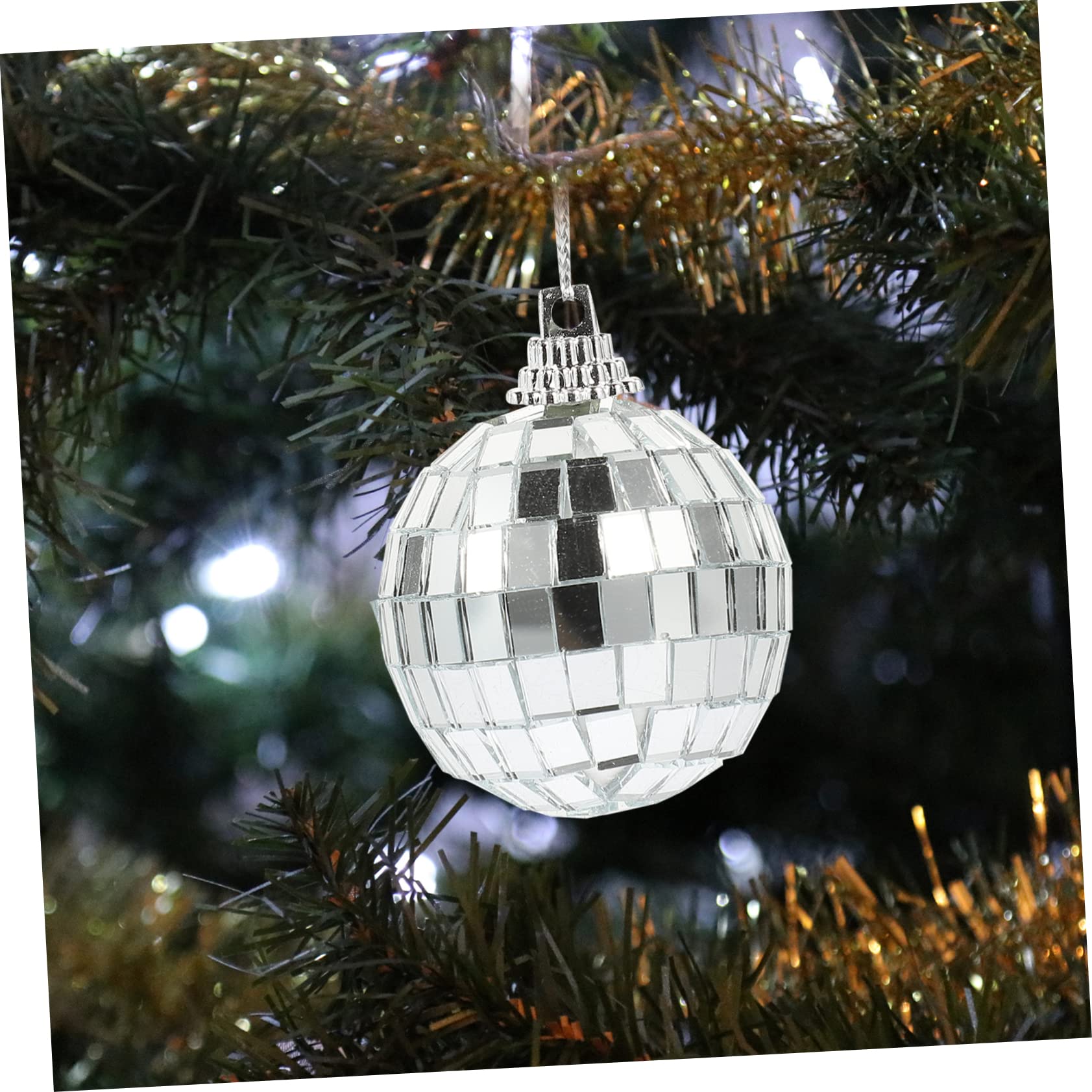 CONGARTENO 12pcs Mirror Disco Decorations for Parties Weddings Christmas Tree Ornaments Reflective Hanging Decor for Bars Ktv Nightclubs and Celebrations