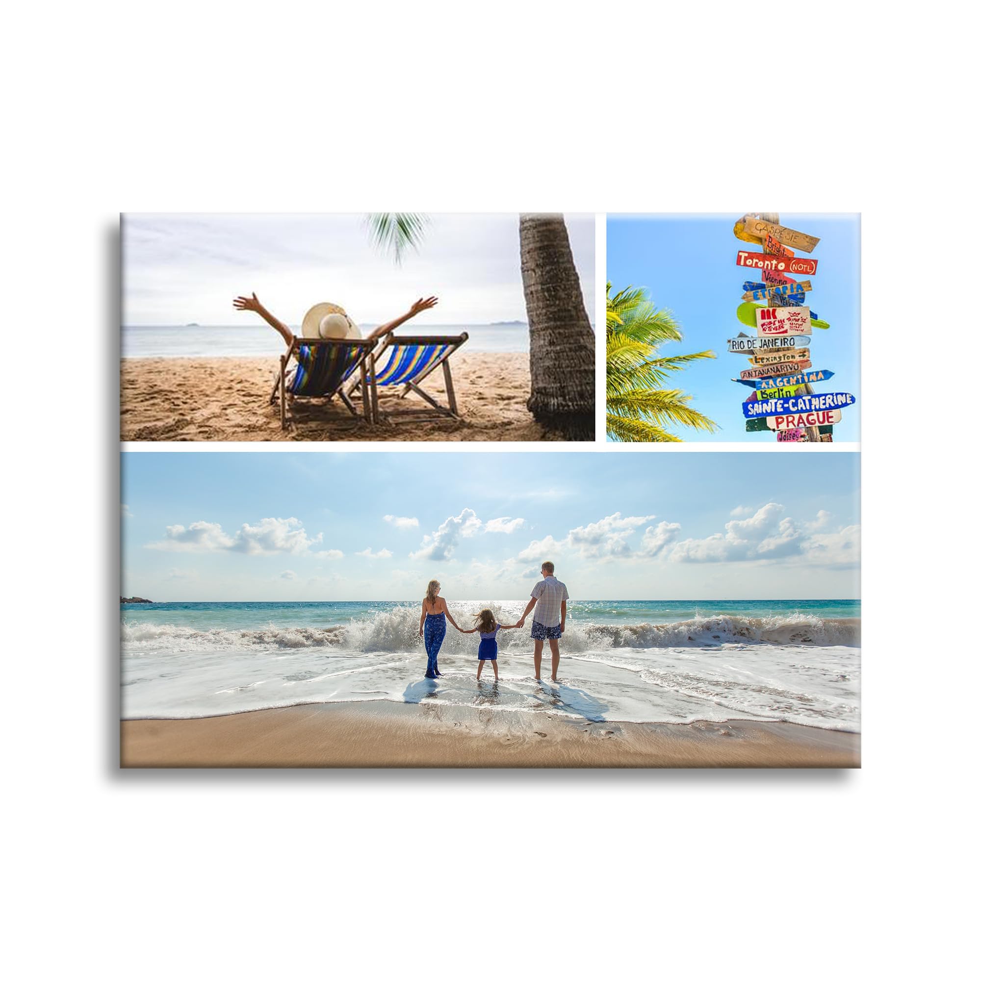Toile personnalisée avec vos photos cadre en bois 50x40 cm Déco Murale