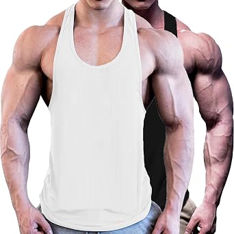 ZUEVI Mens Stringer Tank Tops Y-Back Bodybuilding Muscle Sleeveless T-Shirts Gym Fitness Tank Shirts