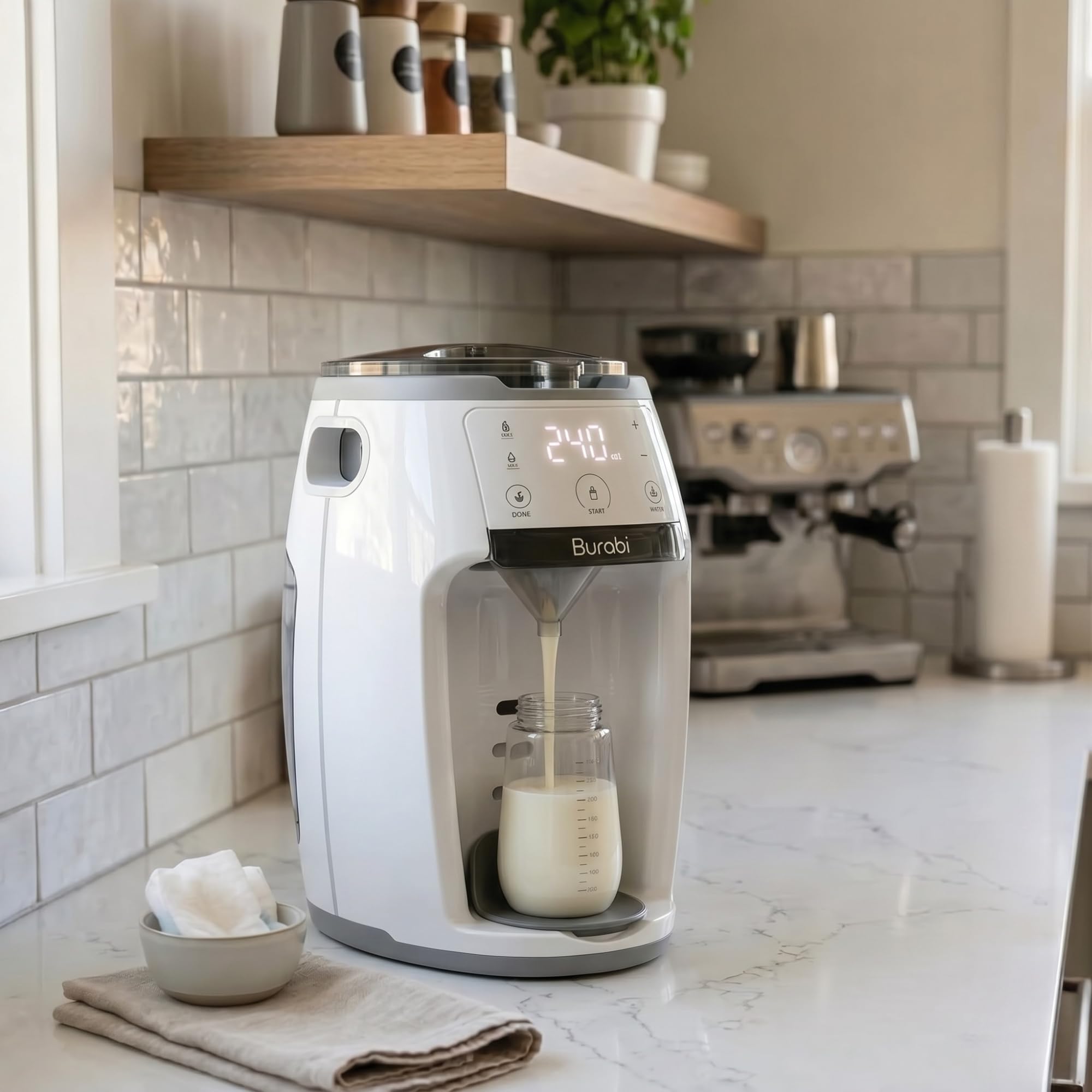 Preparatore di biberon automatico e dosatore di formula, macchina per fare biberon miscelazione perfetta, controllo della temperatura, controllo del liquido, dispenser intelligente, dosatore