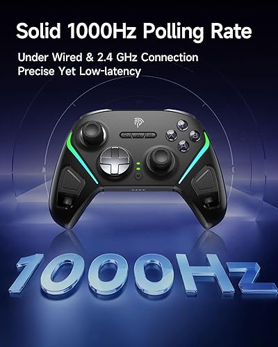 Miniatura 7 de EasySMX D10 Wireless Game Controller TMR Anti-Drift Joysticks, Dual-Mode Triggers, 1000Hz Polling, Mechanical Buttons, RGB Bluetooth Gamepad for