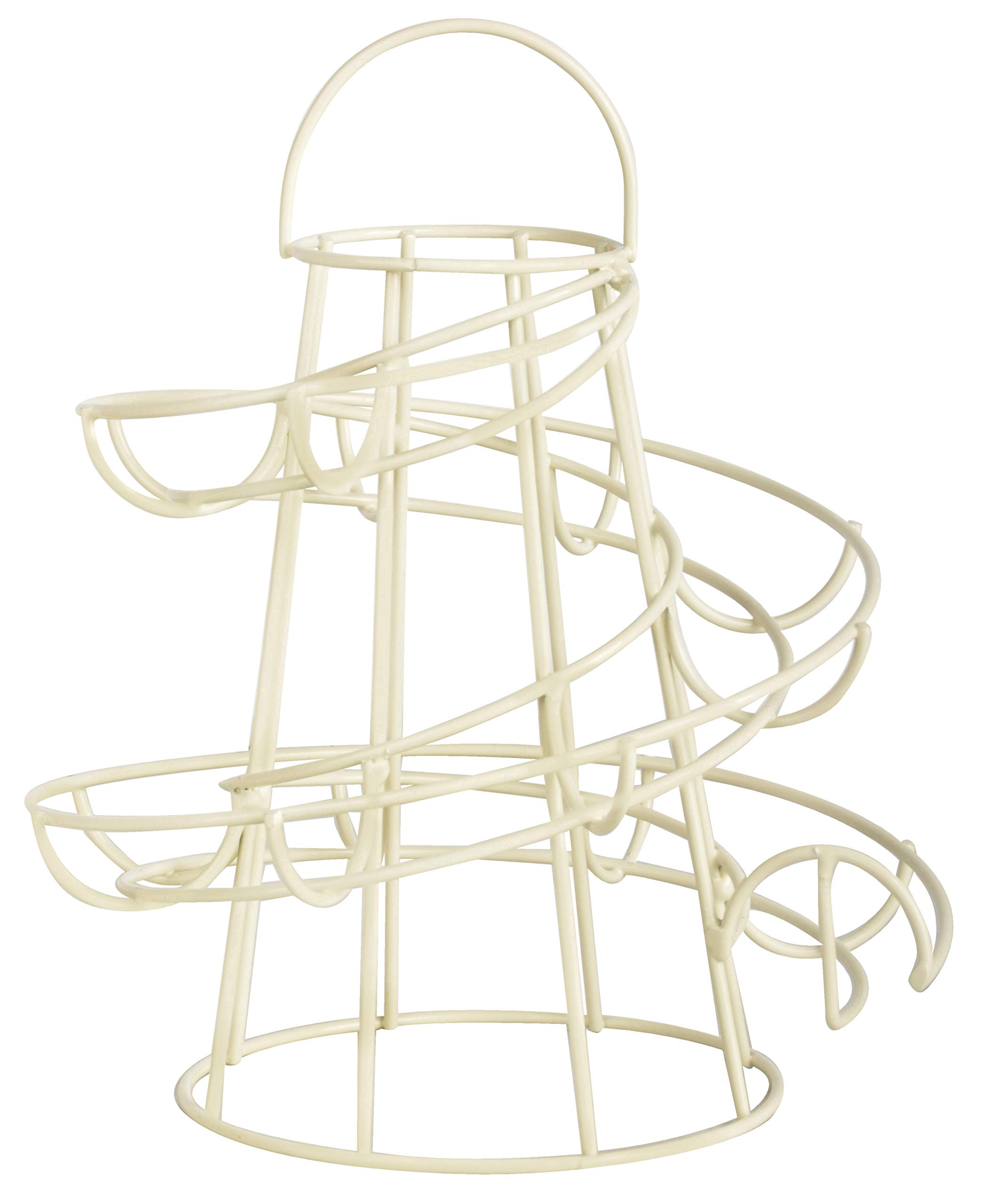 Helter Skelter Metal Egg Rack Stand Holder Cream
