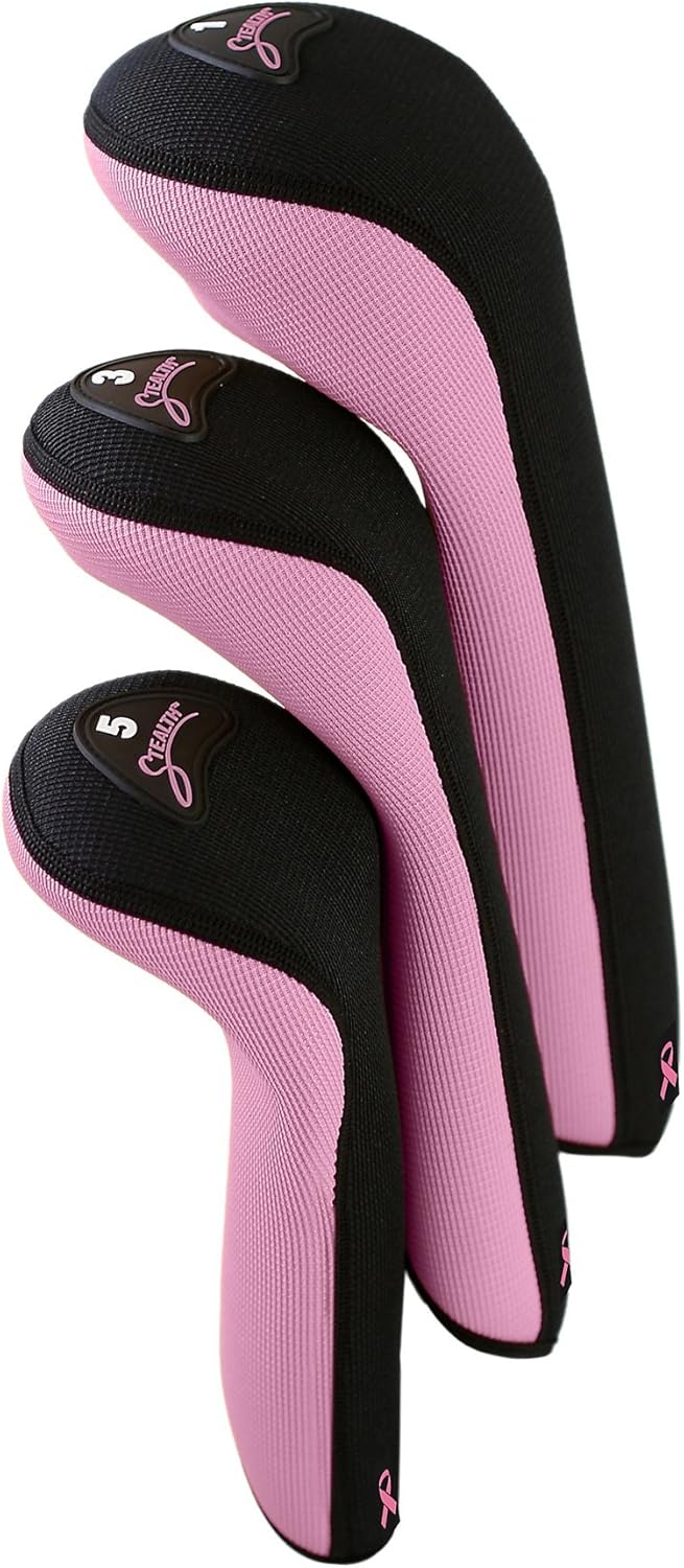 Stealth Set of 3 Golf Club Headcovers for Drivers - Pink